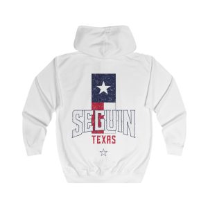Seguin Texas Pride Unisex Full Zip Hoodie, Casual Wear, Texas Gift, Comfortable Outerwear, USA Flag Style, Everyday Fashion