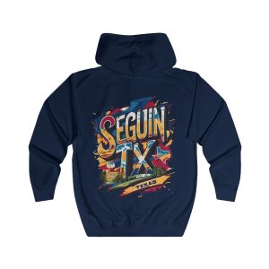 Seguin TX Vintage Full Zip Hoodie - Casual Wear, Texas Souvenir, Travel Gift, Streetwear, Unisex Apparel